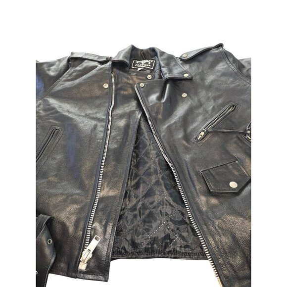 Barney's Leather Size 46 Black Leather Motorcycle Jacket - Picture 5 of 9